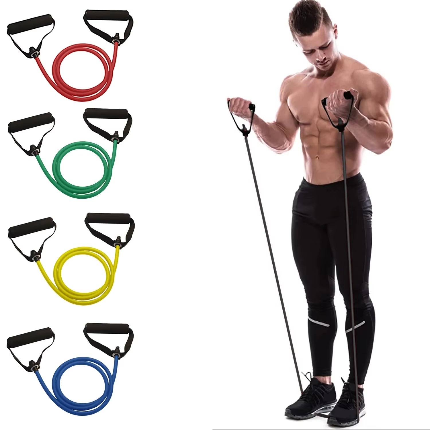 Exercise Resistance Bands with Handles | Strength Workout Training Equipment at Home